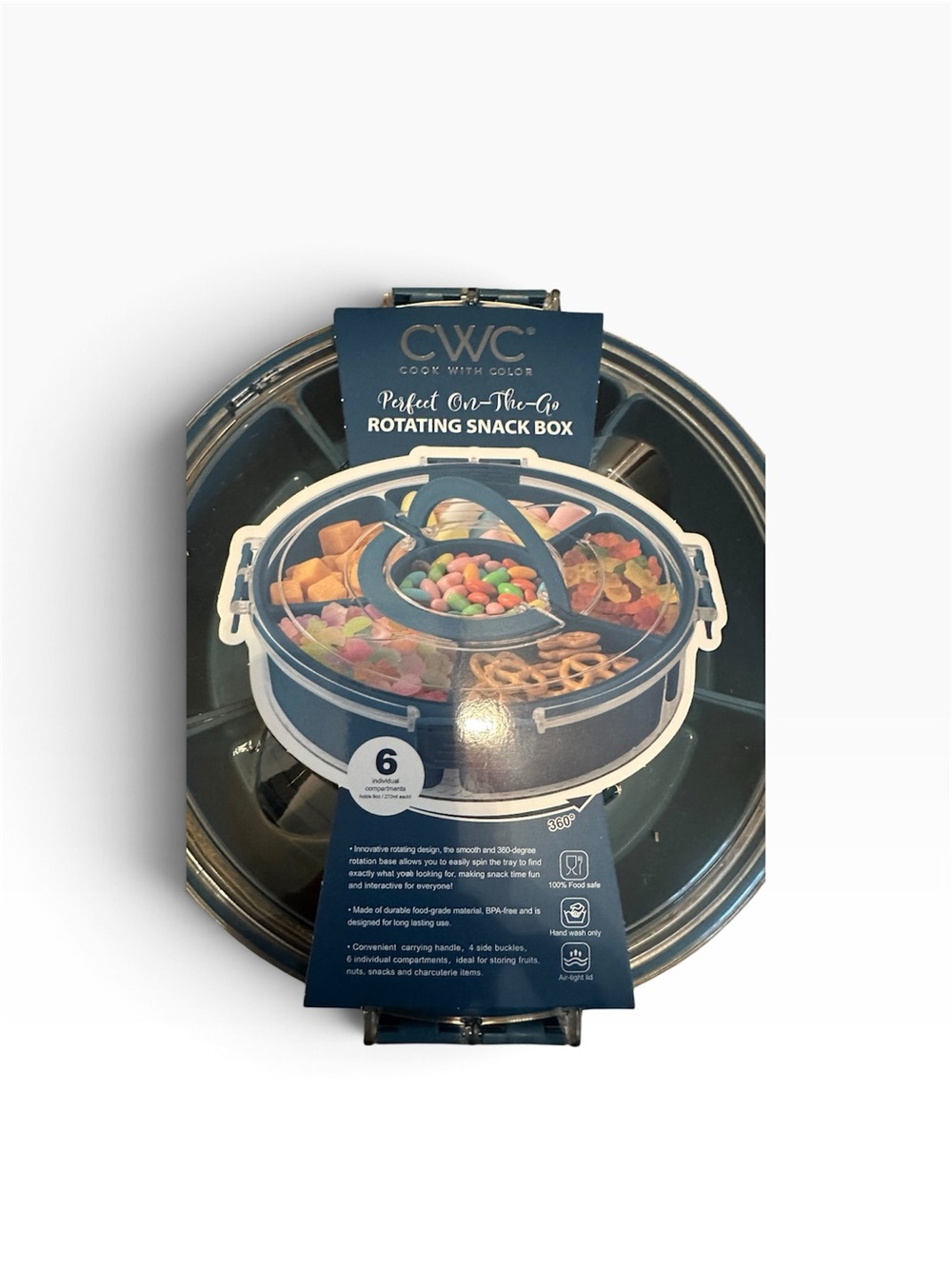 CWC -Cook with Color Rotating Snack Box - Dark Blue-NWT - Picture 2 of 5